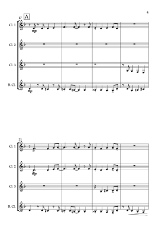 Incy Wincy Spider – Jazz Arrangement for Clarinet Quartet