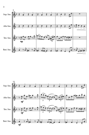 Incy Wincy Spider – Jazz Arrangement for Saxophone Quartet