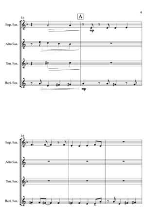Incy Wincy Spider – Jazz Arrangement for Saxophone Quartet