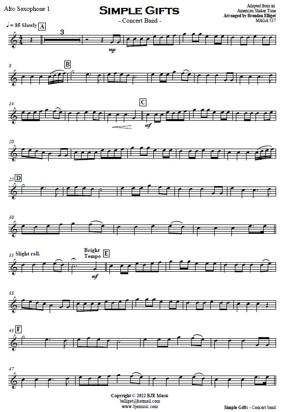 Simple Gifts Sheet Music - 20 Arrangements Available Instantly