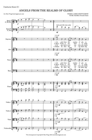 Angels From The Realms (Gloria & English refrain) – SATB, Str. 4tet & Piano with flexible wind (Score and Parts)
