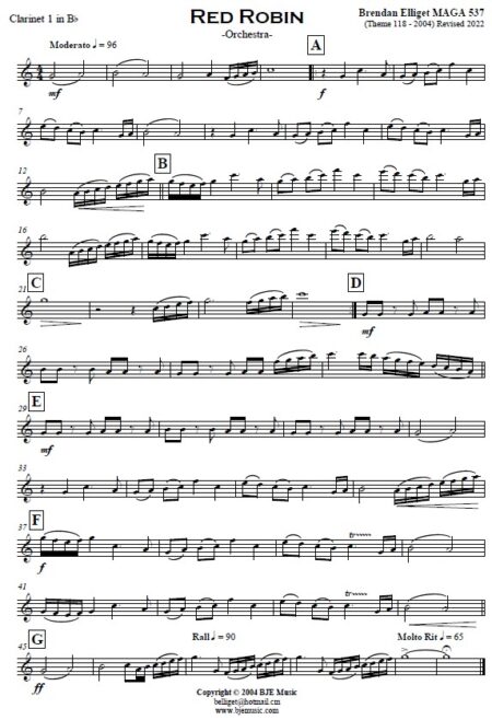 645 Red Robin Concert Band Theme 118 Revised 2022 BJE Music SAMPLE page 005