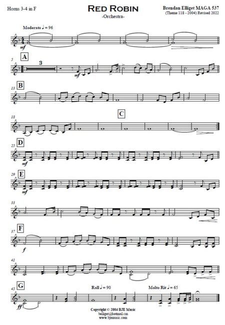 645 Red Robin Concert Band Theme 118 Revised 2022 BJE Music SAMPLE page 006