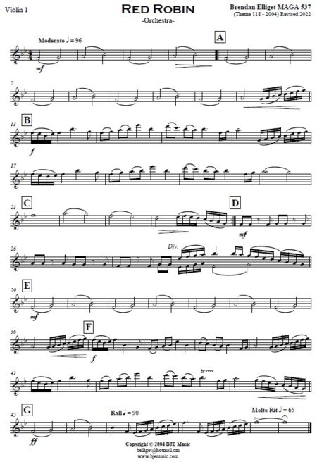 645 Red Robin Concert Band Theme 118 Revised 2022 BJE Music SAMPLE page 008
