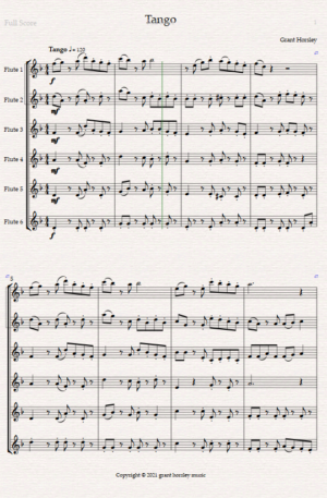 “Tango” for Flute Choir- (6 C Flutes)