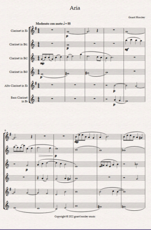 “Aria” for Clarinet Choir