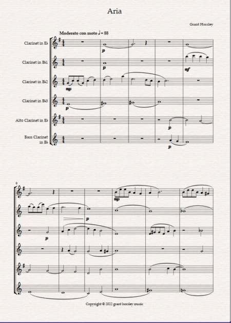 Aria clarinet choir 1