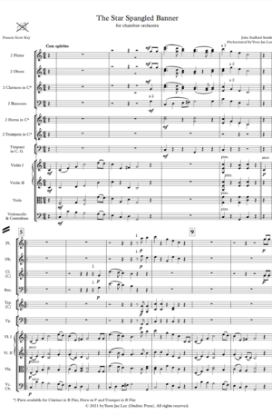 The Star Spangled Banner (US National Anthem) for Chamber Orchestra