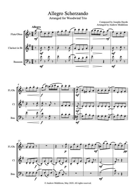 Allegro Scherzando Score and parts
