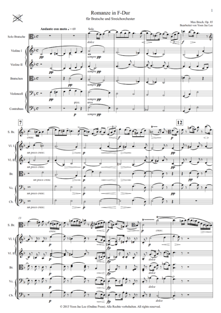Romance in F Major for Viola and String Orchestra