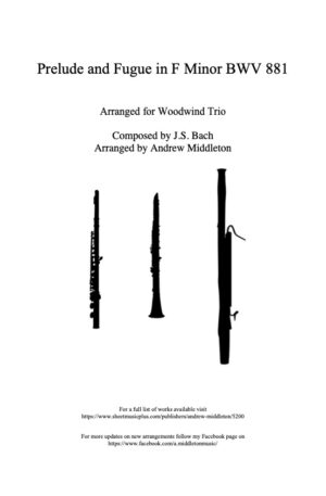 Prelude and Fugue in F Minor for Woodwind Trio