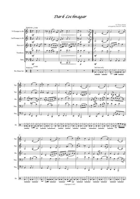 Dark Lochnagar Brass QuintetDrums Score and parts 2