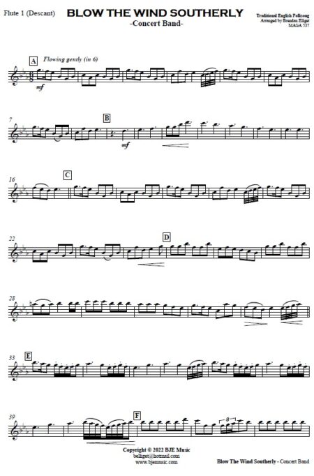649 FC Blow The Wind Southerly Eb f CONCERT BAND sample page 05