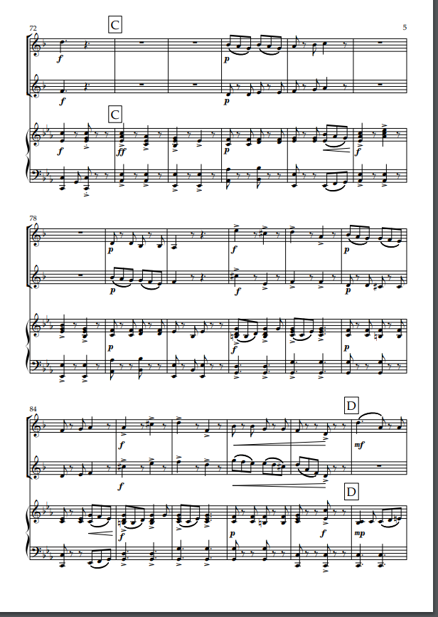 “Salento” A Modern Tarantella for Trumpet Duet and Piano