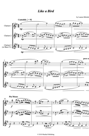 Like a Bird – for Clarinet Trio