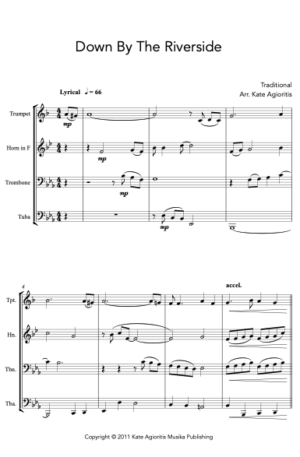 Down By The Riverside – Brass Quartet (Tp, Hn, Euph/Tbn, Tba)