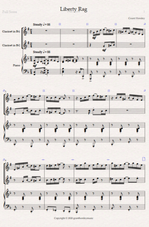 “Liberty Rag” For Clarinet Duet and Piano