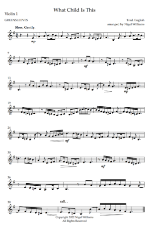 What Child Is This, for Violin Duet