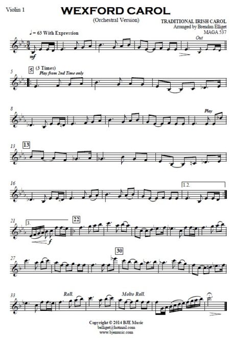 102 WEXFORD CAROL Eb F FULL Orchestra v3 TU Parts 2022 Sample page 07