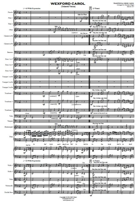 102 WEXFORD CAROL Eb F FULL Orchestra v3 TU Parts 2022 Sample page 08
