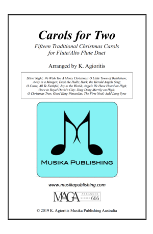 Carols for Two – Fifteen Traditional Carols for Flute and Alto Flute Duet