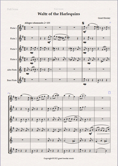 waltz of the harlequins flute choir 1