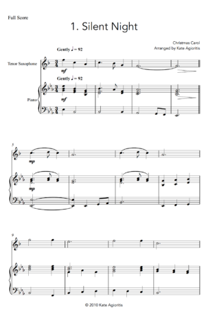 Fifteen Traditional Carols – for Tenor Saxophone and Piano