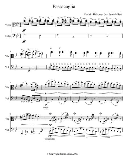 Handel-Halvorsen 'Passacaglia' - arr. Viola and Cello