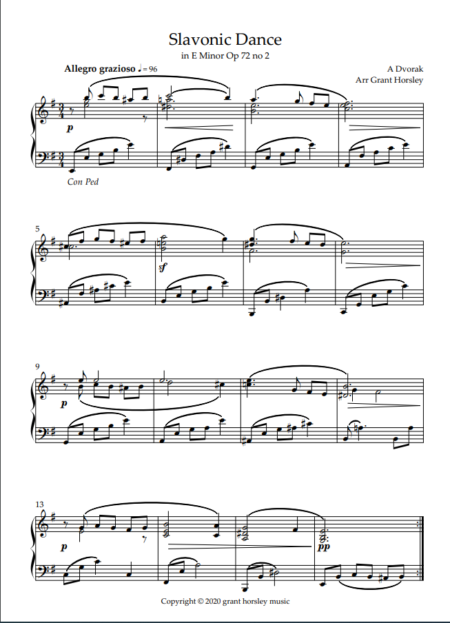 slavonic dance dvorak piano 1