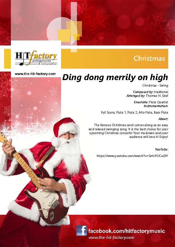Ding dong merrily on high – Christmas – Swing – Flute Quartet