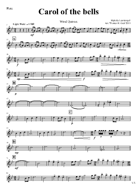 carol of the bells woodwind quintet Seite 05