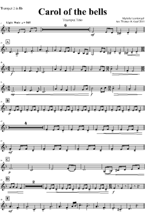Carol of the Bells – Pentatonix style – Trumpet Trio