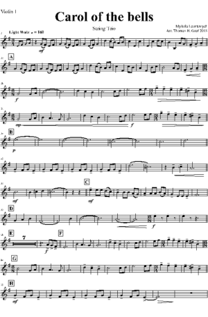 Carol of the Bells – Pentatonix style – String Trio