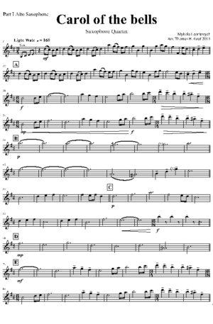 Carol of the Bells – Pentatonix style – Saxophone Quartet