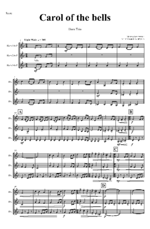 Carol of the Bells – Pentatonix style – Horn Trio