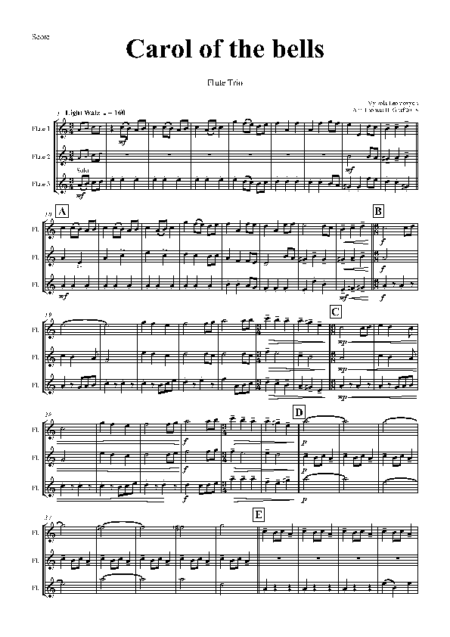 carol of the bells flute trio Seite 01