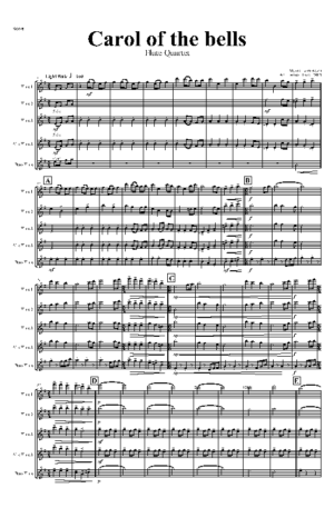 Carol of the Bells – Pentatonix style – Flute Quartet
