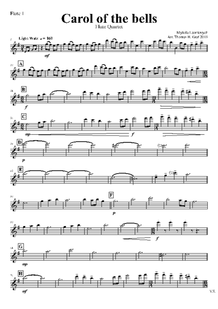 carol of the bells flute quartet Seite 05