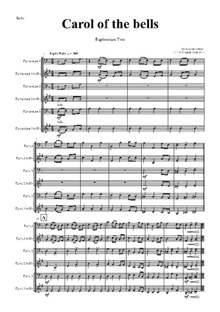 carol of the bells euphonium trio Seite 01