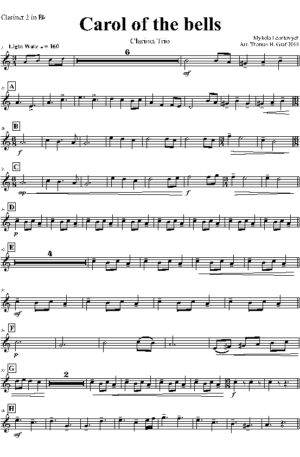 Carol of the Bells – Pentatonix style – Clarinet Trio
