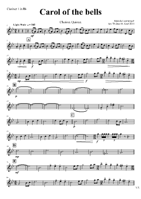 carol of the bells clarinet quintet Seite 05