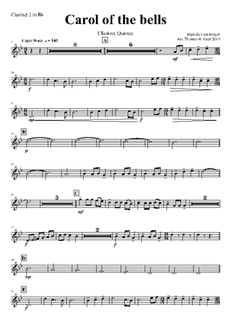 carol of the bells clarinet quintet Seite 07
