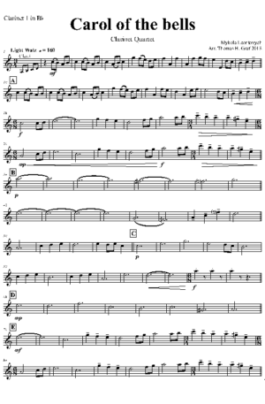 Carol of the Bells – Pentatonix style – Clarinet Quartet