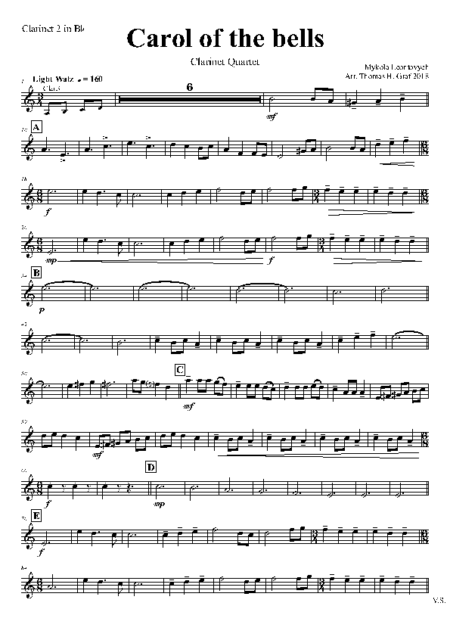 carol of the bells clarinet quartet Seite 07