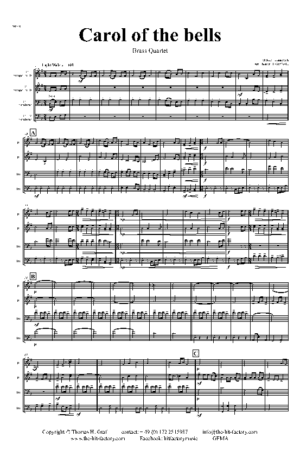 Carol of the Bells – Pentatonix style – Brass Quartet