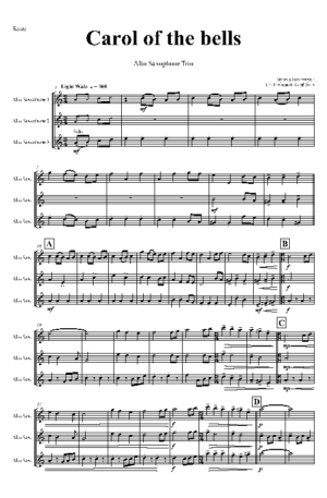 Carol of the Bells – Pentatonix style – Alto Saxophone Trio