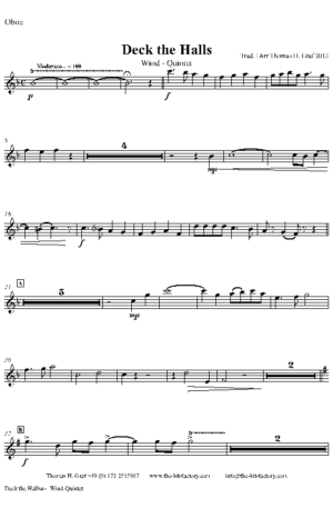 Deck the halls – Christmas Carol Polyphonic – Wind Quintet