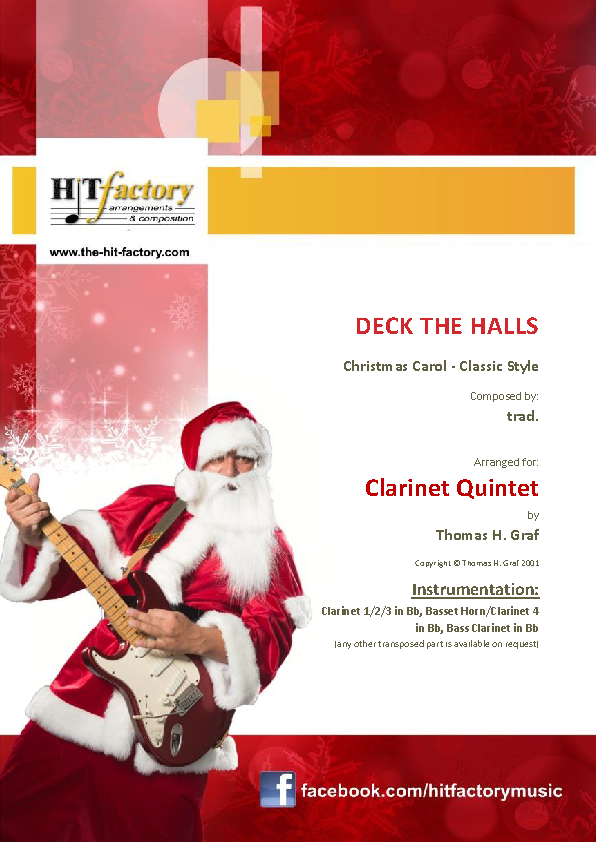 Deck the halls – Christmas Carol Polyphonic – Clarinet Quintet