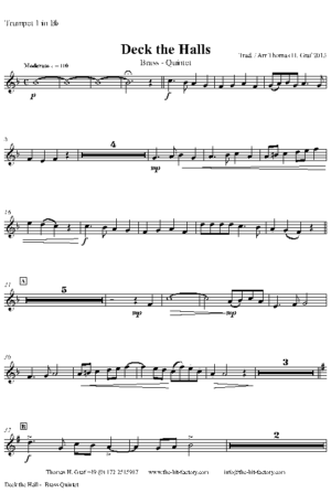 Deck the halls – Christmas Carol Polyphonic – Brass Quintet
