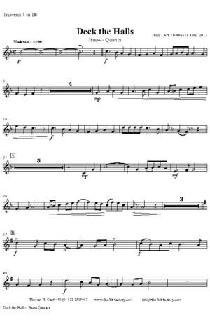 Deck the halls – Christmas Carol Polyphonic – Brass Quartet